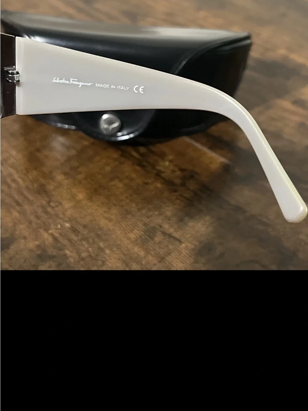 Salvatore Ferragamo Silver Frame Sunglasses with Black Gradient Lenses